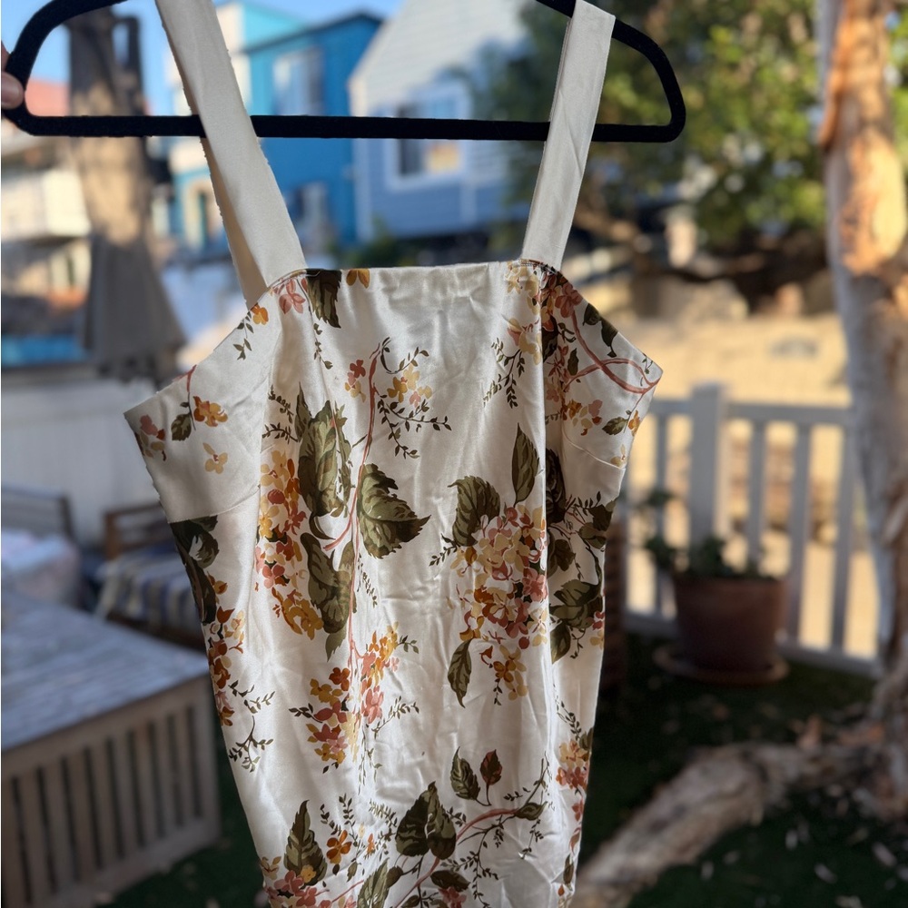 Reformation date night ready  Satin Floral Slip Camisole garden goddess vibe - Picture 4 of 5